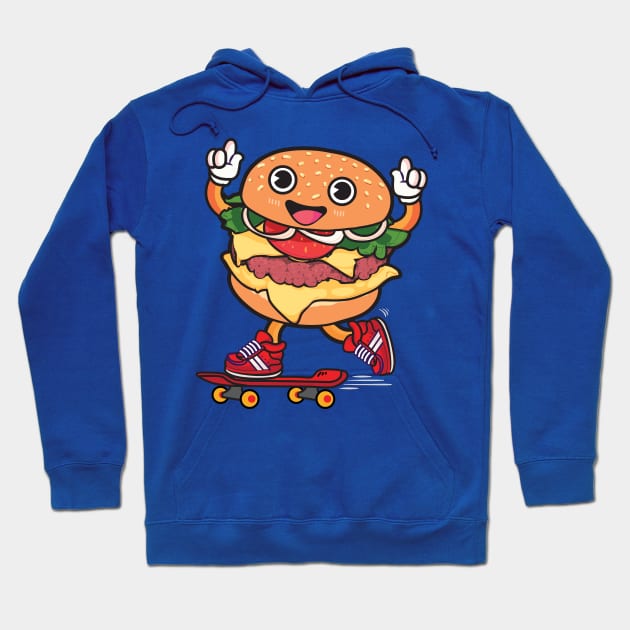 Skater Burger Hoodie by Plushism